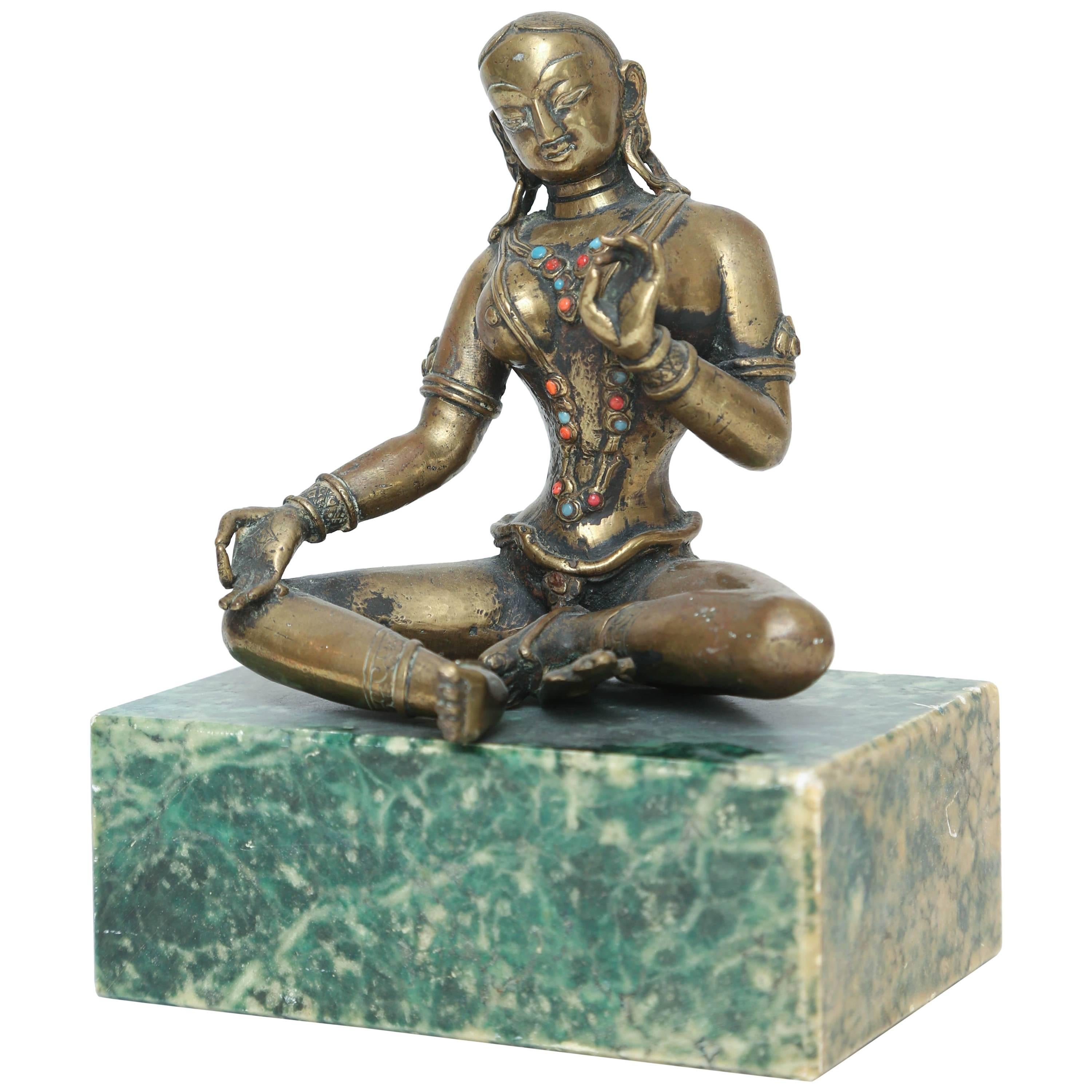 Bronze Figure of the Seated Goddess Tara, India, 19th Century