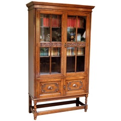 Oak Glazed Cabinet or Bookcase