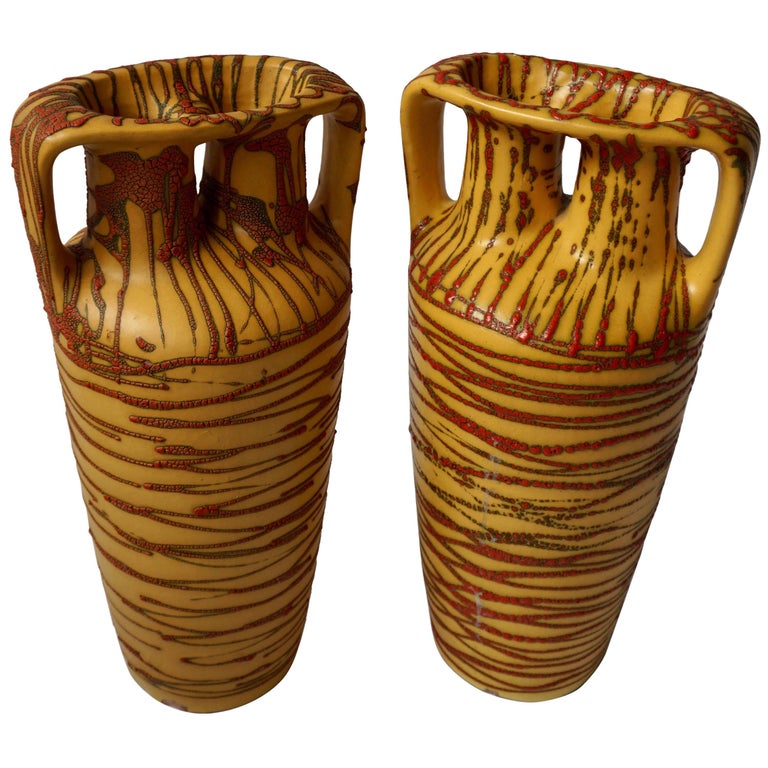 Pair of Ceramic Vases For Sale