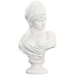 French Absolute Marble Bust of Woman, circa 1860s