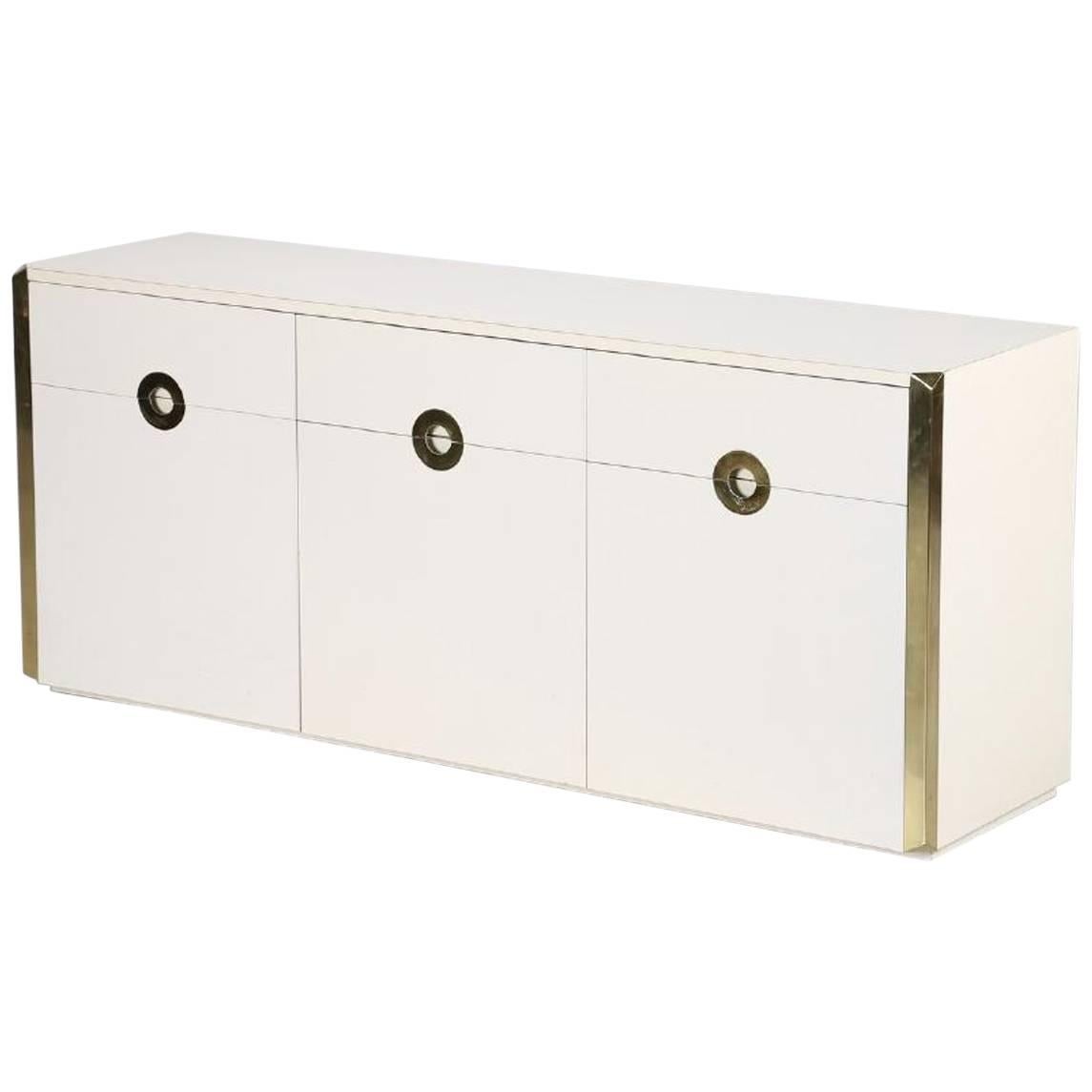 Cream Lacquered Sideboard by Willy Rizzo