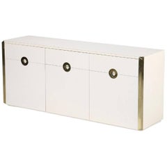 Vintage Cream Lacquered Sideboard by Willy Rizzo