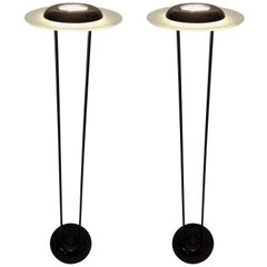 Saturn Shaped Tall Halogen Floor Lamp by F. Fabian, 1980s, Italia