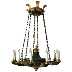 Fine Charles X Ormolu and Patinated Bronze Chandelier, circa 1820s