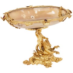 19th Century Ormolu, Agate and Jewelled Centrepiece Tazza