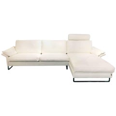 Sofa "Classics CL 960" by Manufacturer Erpo in White Genuine Leather