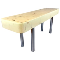 1970s Resin Console Table on a Chrome Base