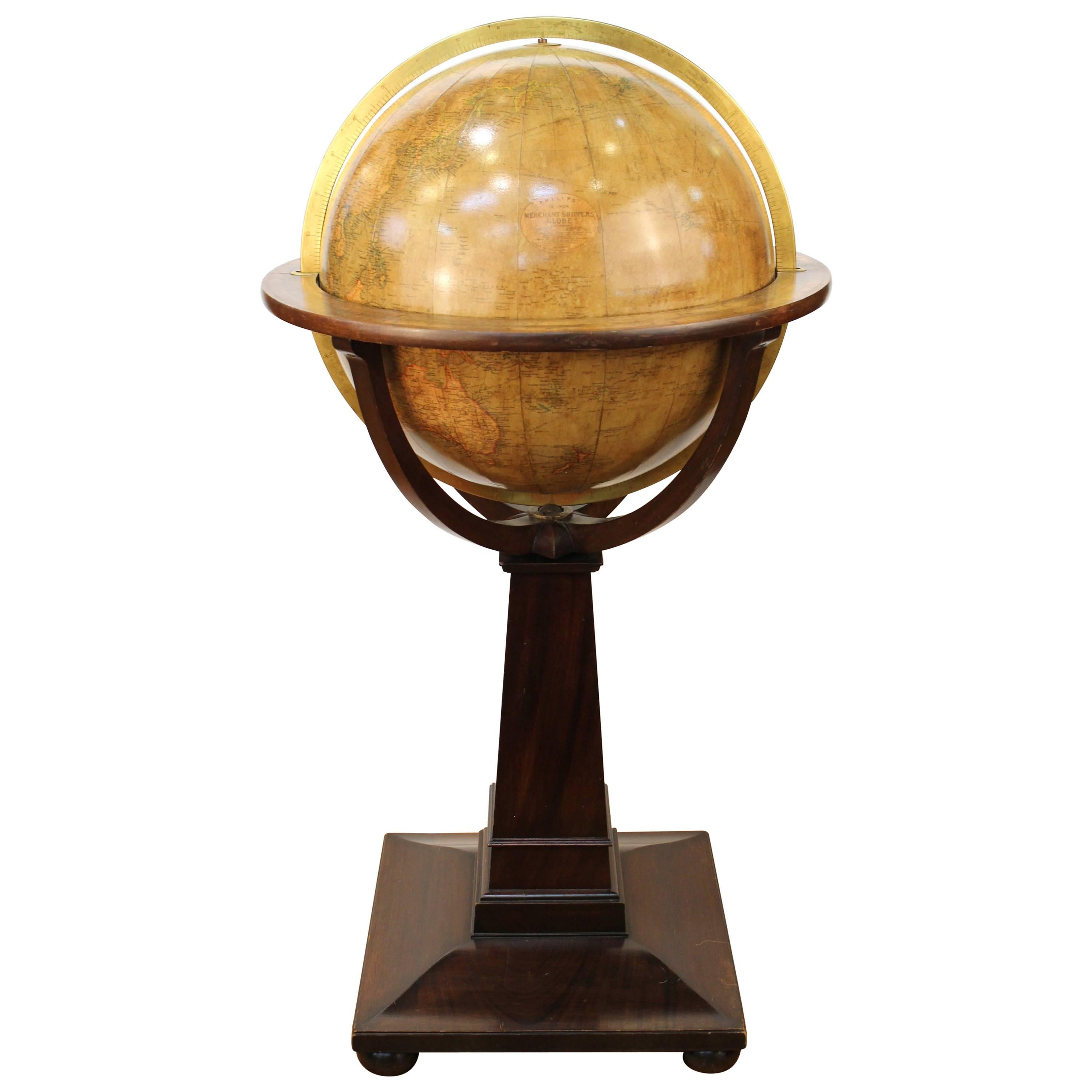 Antique Philip's Merchant Shipper's Globe
