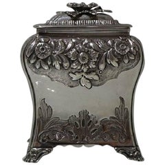 Antique George IV Sterling Silver Tea Caddy Sheffield 1828 Thomas Blagden 
Co