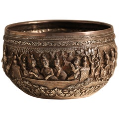 Early 20th Century Burmese Silver Bowl