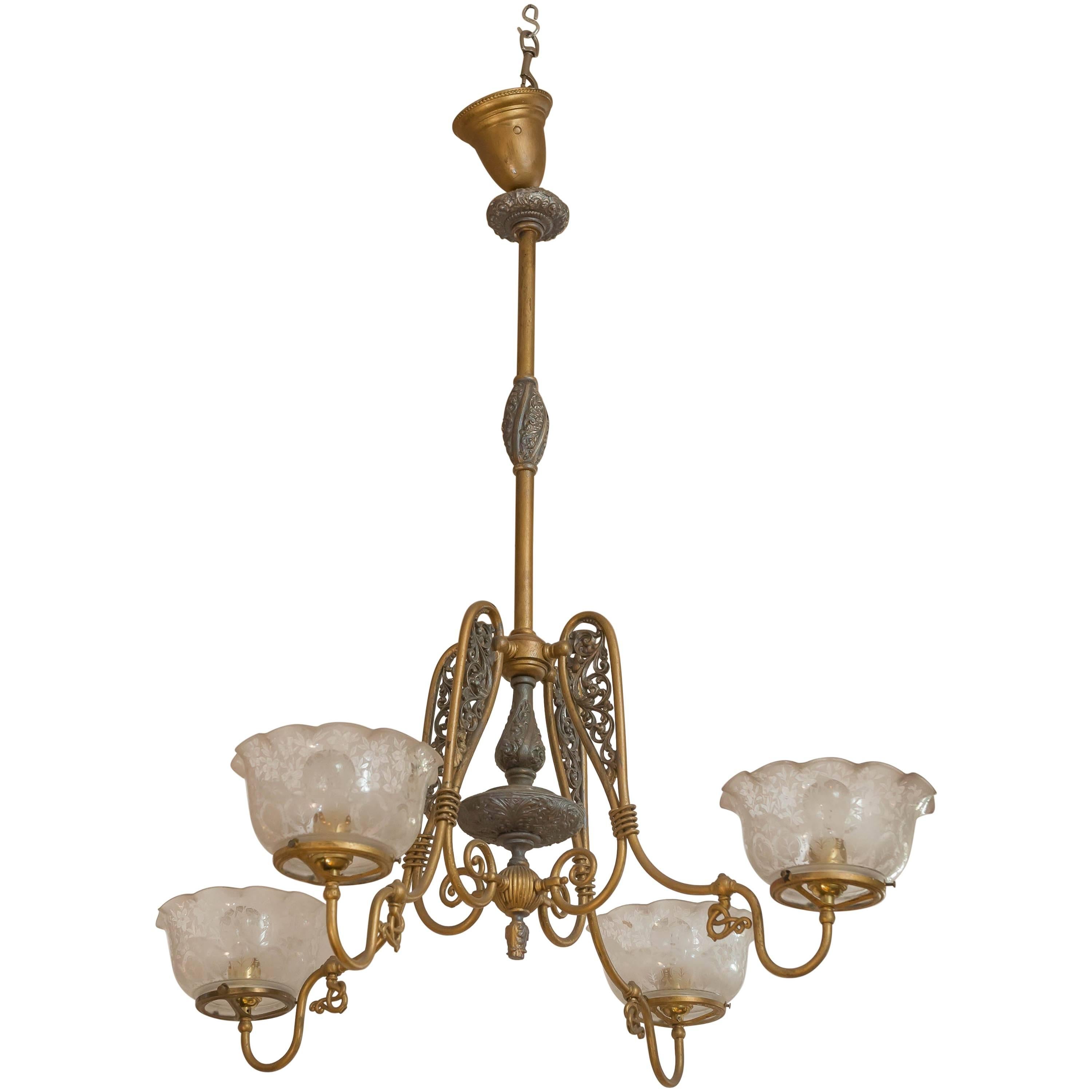 Four-Arm Gas Chandelier