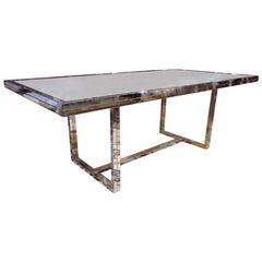 Mid-20th Century Brass and Chrome Dining Table
