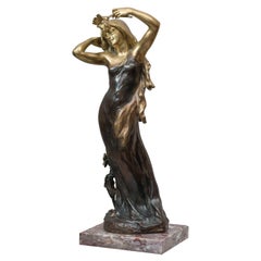 Art Nouveau Bronze Figure of a Young Woman
