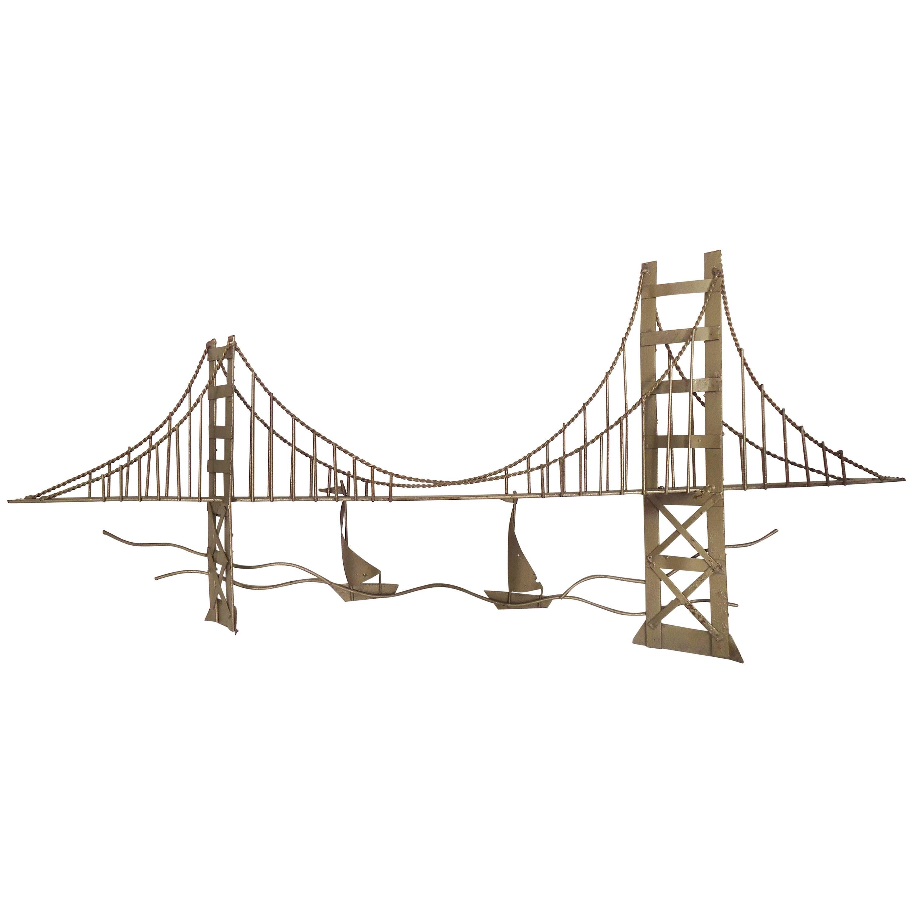 Mid-Century Wall Art Metal Bridge