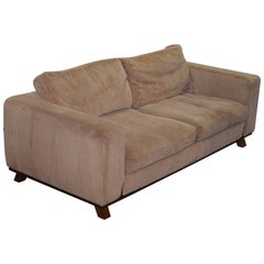 Rare David Linley Dunwick Velvet Upholstered Walnut Framed Sofa Exceptional Find