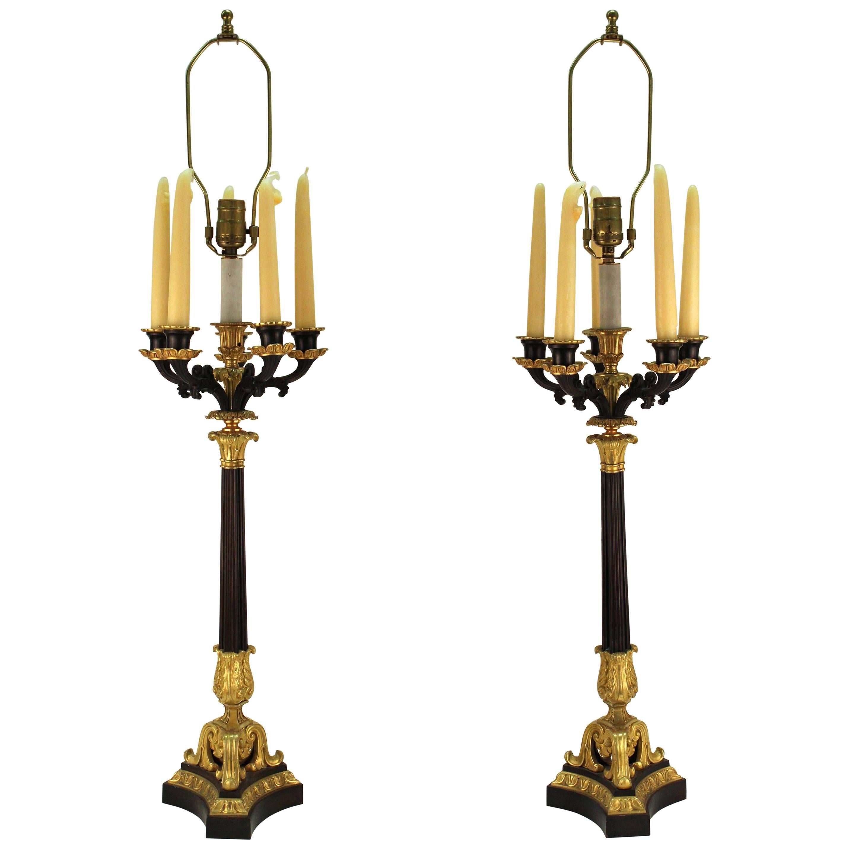 Empire Style Candelabra Table Lamps