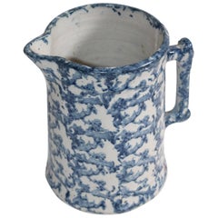 19th Century Pottery Sponge Ware Milk Pitcher