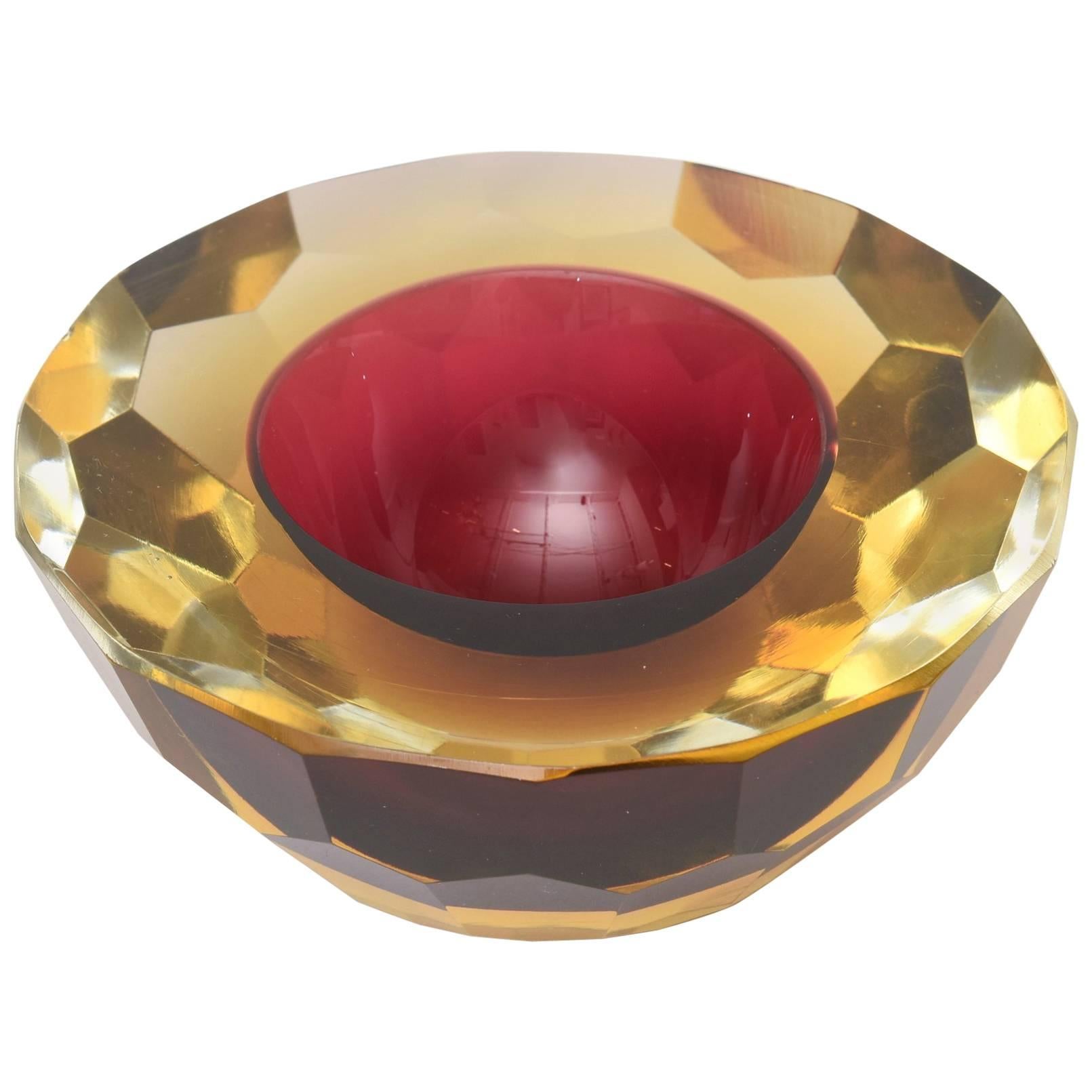 Italian Murano Glass Geode Bowl