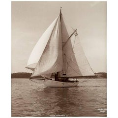 Early Silver Gelatin Photographic Print by Beken of Cowes, Yacht White Heather