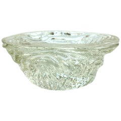 Seguso Murano Clear Textured Glass Bowl