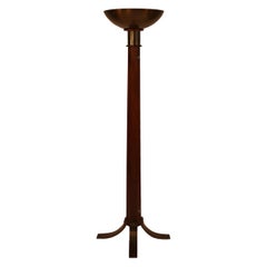 Vintage French Mahogany and Bronze Torchiere