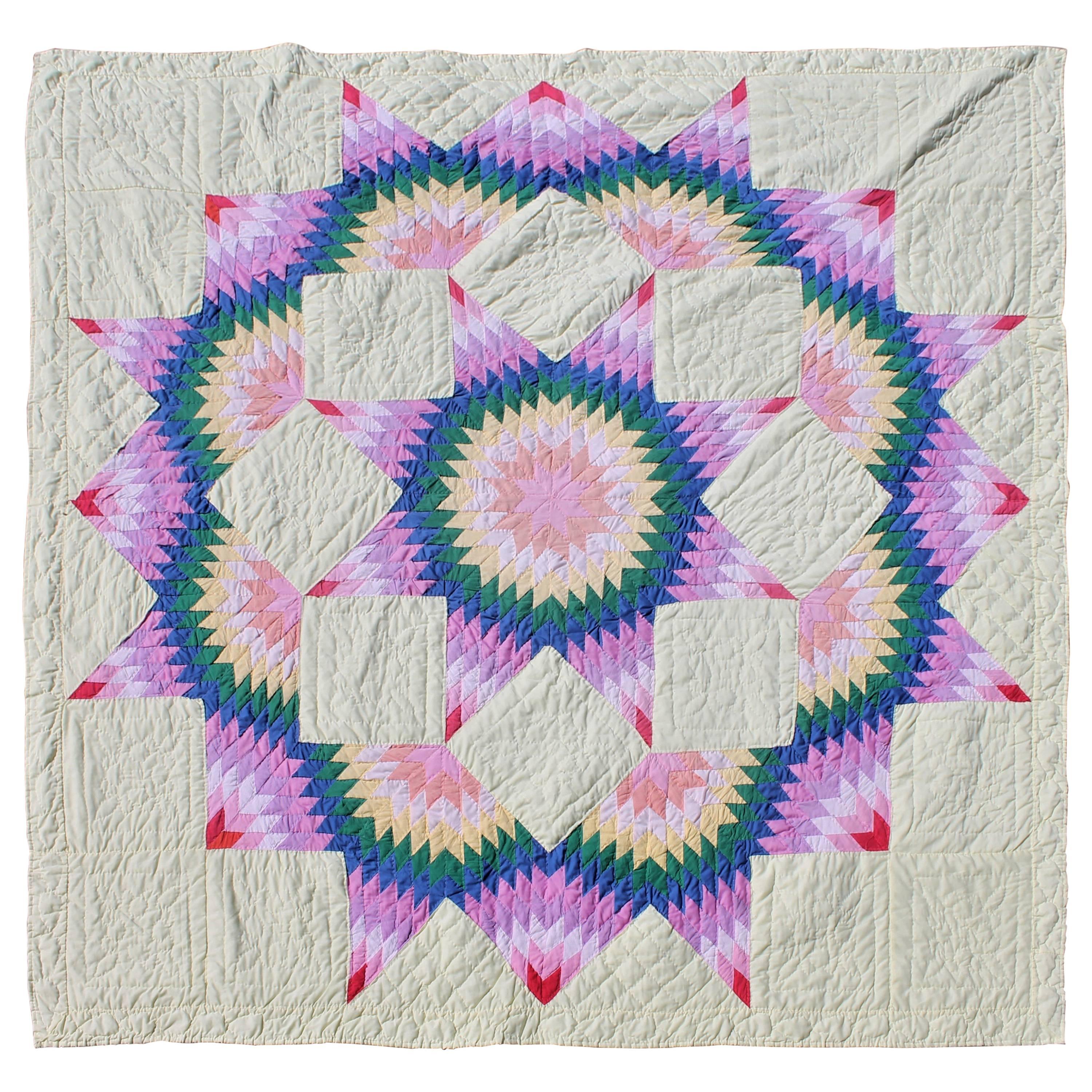 Broken Star Quilt in Pastel Colors