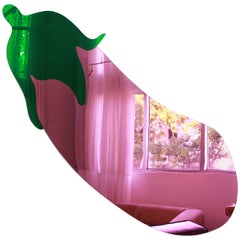 Quiereme Duro 'Love Me Hard' Pink Plexiglass Mirror Wall Sculpture