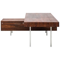 Vintage Big L-Shaped Desk with Sideboard Produced in Denmark