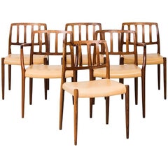 Niels O. Møller Dining Chairs Model 83 & 66 by J.L Møller Møbelfabrik in Denmark