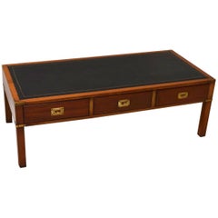 Antique Campaign Style Mahogany Coffee Table