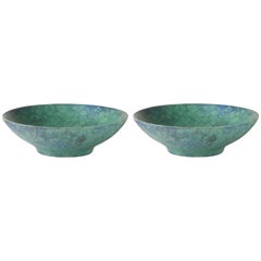 Green Handmade Ceramic Mini Bowl, Set of Two Green Handmade Ceramic Mini Bowl, Set of Two