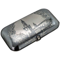 19th Century Russian Solid Silver & Niello Cigarette Case, Moscow, circa 1880