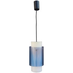 Minimal Lighting Guzzini Design, 1960s Italian Sculpture Blue Color White