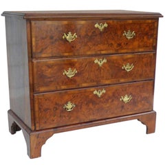 Antique 19th Century Early George III Burr Walnut Secretaire Chest of Drawers