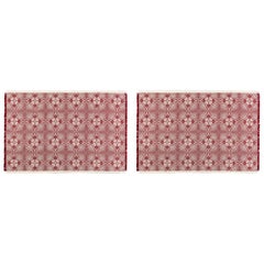 Red and White Embroidered Placemats, Set of Two