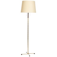 Faux Bamboo Floor Lamp Brass, 1950s