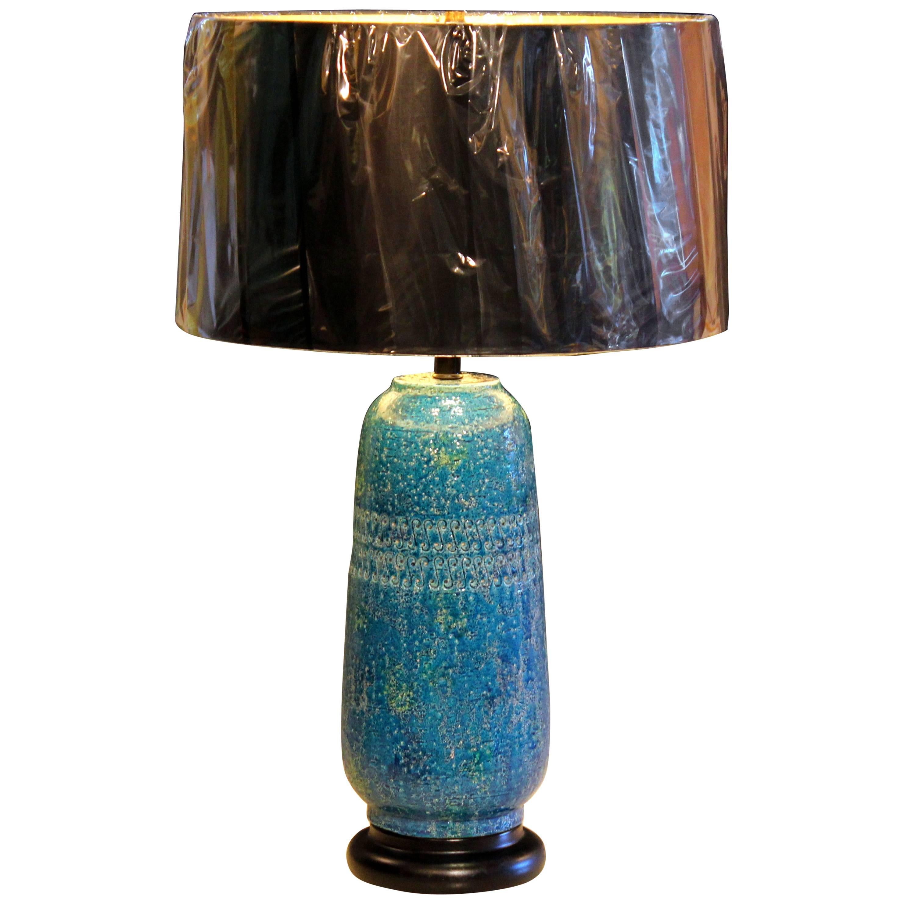 Vintage Bitossi Rimini Blue Cinese Londi Lamp Italian Pottery Ceramic Raymor