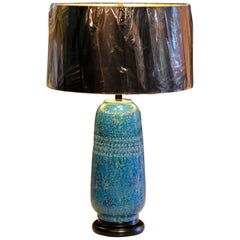 Vintage Bitossi Rimini Blue Cinese Londi Lamp Italian Pottery Ceramic Raymor