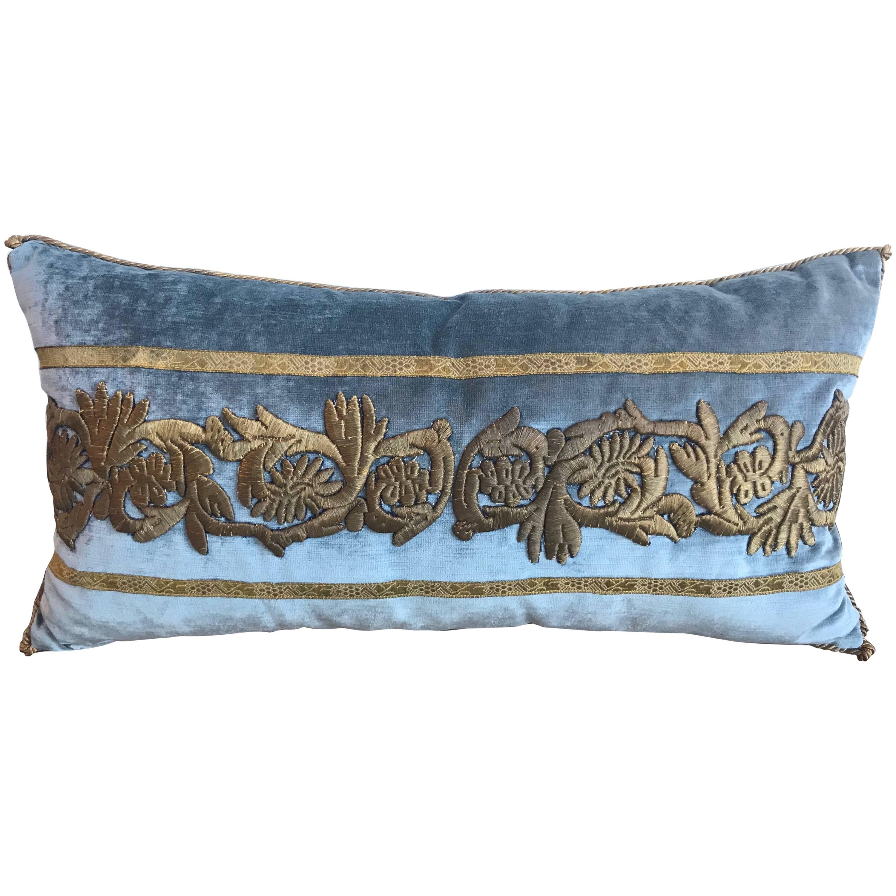 Antique Embroidery Pillow For Sale