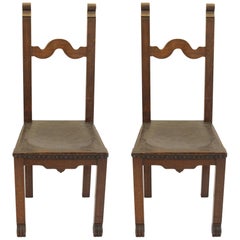 Pair of Arts 
Crafts Hall Chairs