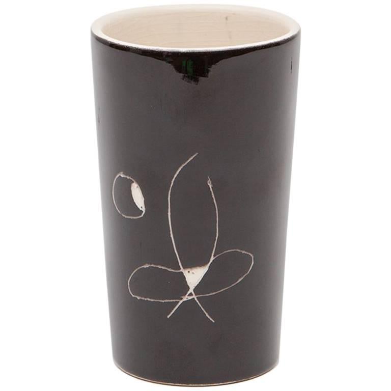 Black and White Ceramic Cup by Joan Miró