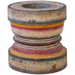 Vintage Rajasthani Polychrome Spice Mortar