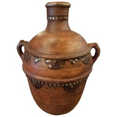 Moroccan Keck Olive Jar, Metal Ornate