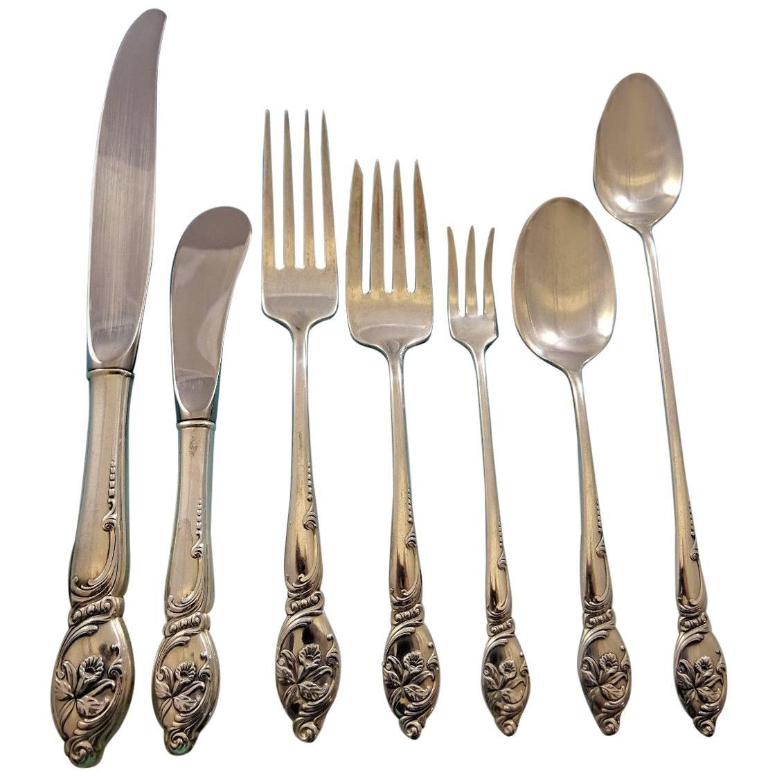Enchanting Orchid by Westmorland Sterling Silver Flatware Set 8 Service 62 Pcs