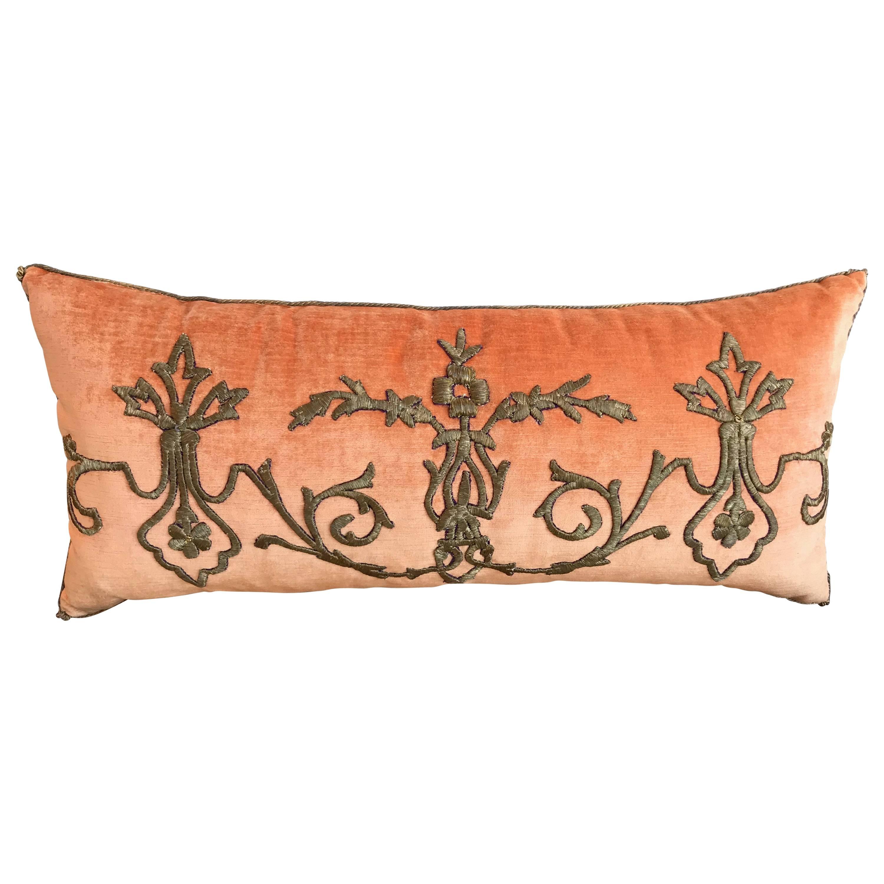 Antique Ottoman Empire Embroidered Pillow For Sale