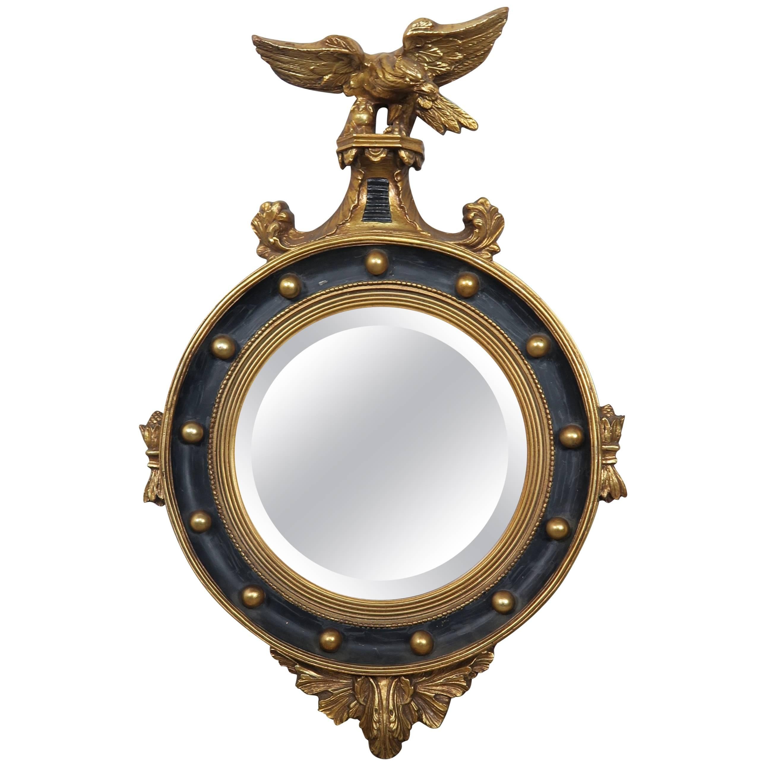 American Federal Style Painted and Parcel-Gilt Mirror with Eagle