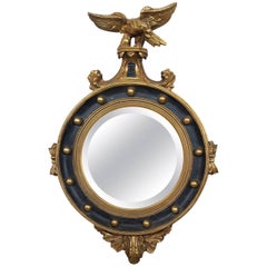 American Federal Style Painted and Parcel-Gilt Mirror with Eagle