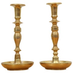 Antique Pair of Fine 18th Century Brass Candlesticks