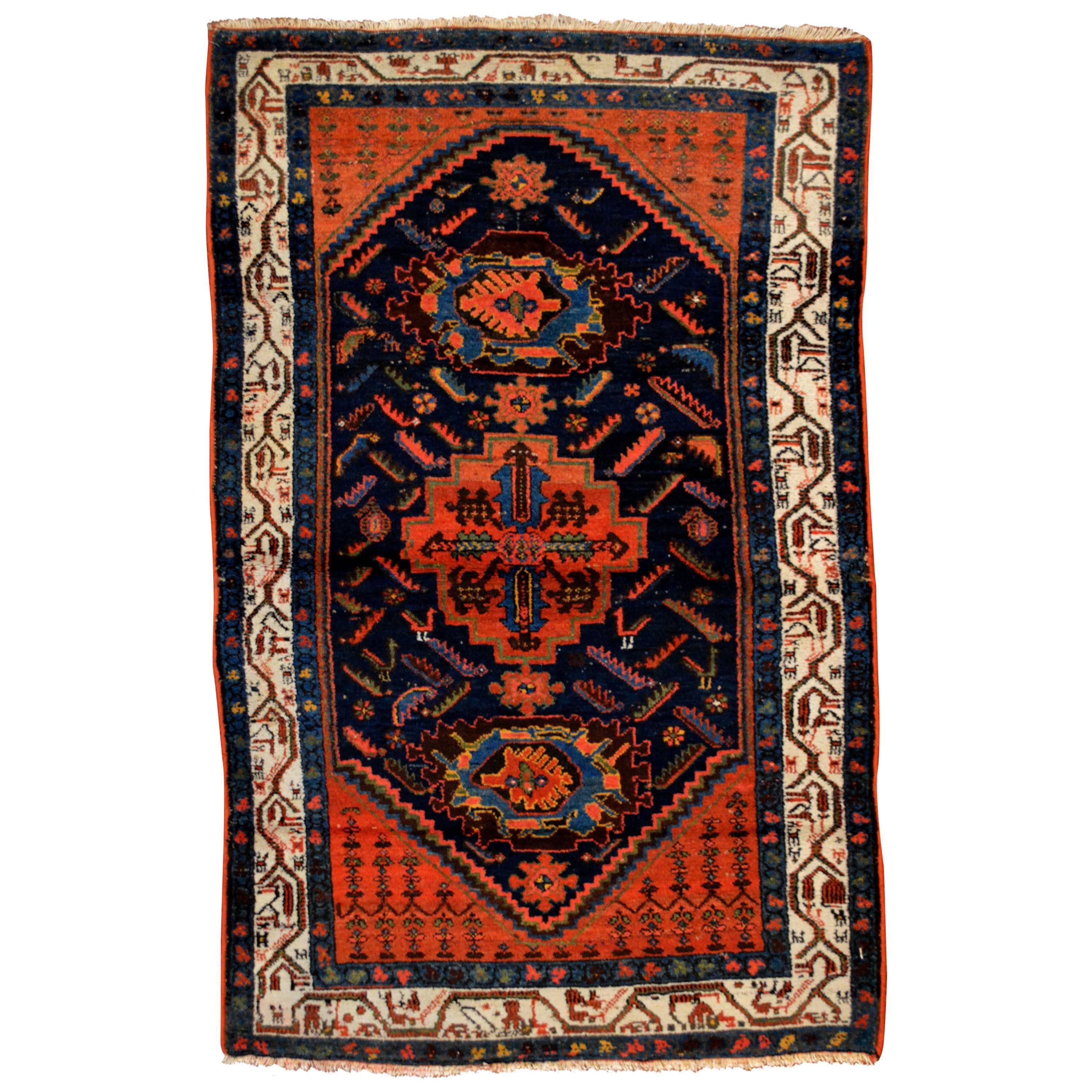 Mid-20th Century Antique Persian Hamadan Rug For Sale