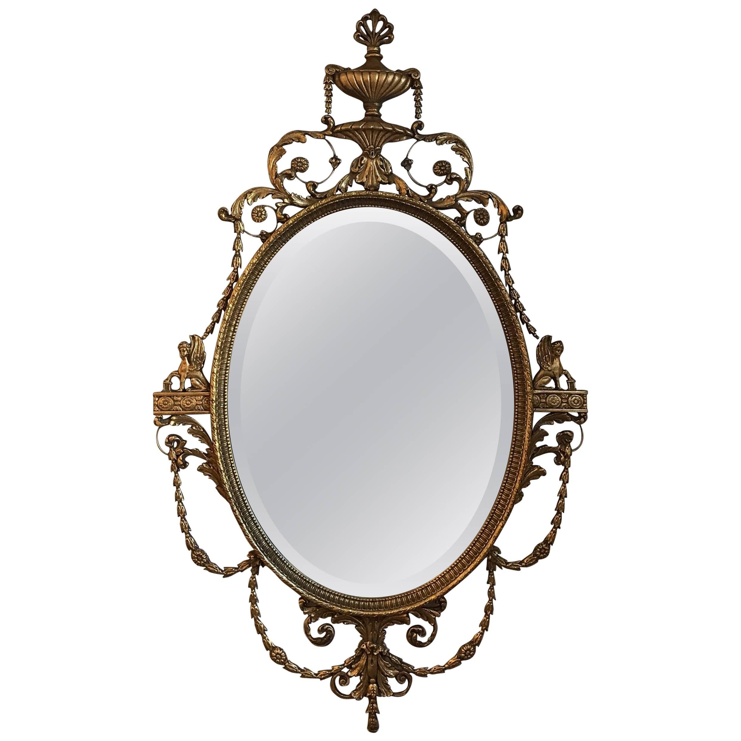 Elegant Adam Style Gilt Mirror
